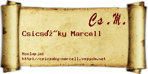 Csicsáky Marcell névjegykártya