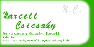 marcell csicsaky business card